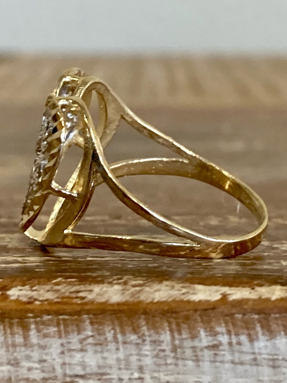 14K Gold Heart Ring “I Love You” White and Yellow Gold Size 9 - Picture 10 of 17